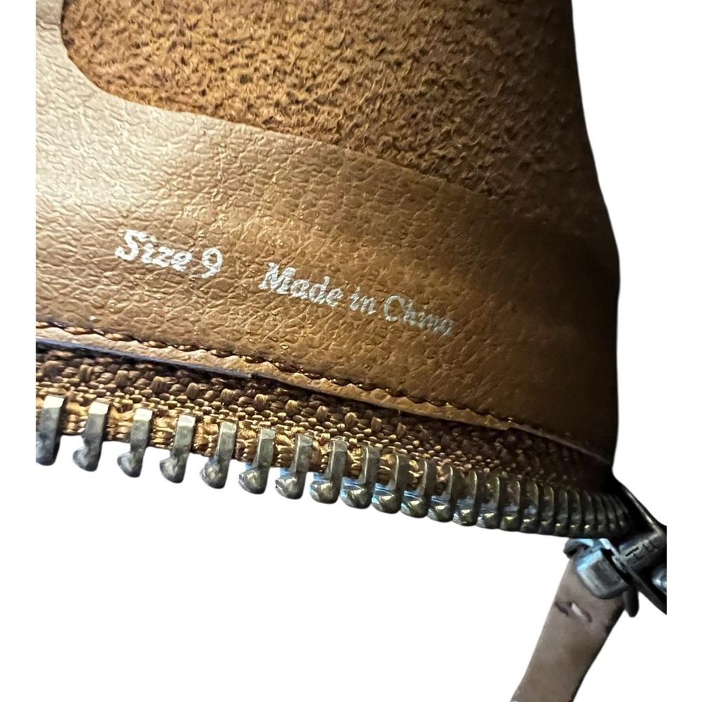 DOLCE VITA Jaeger Nubuck Leather Double Zip Bootie Teak Block Heel - Picture 15 of 15